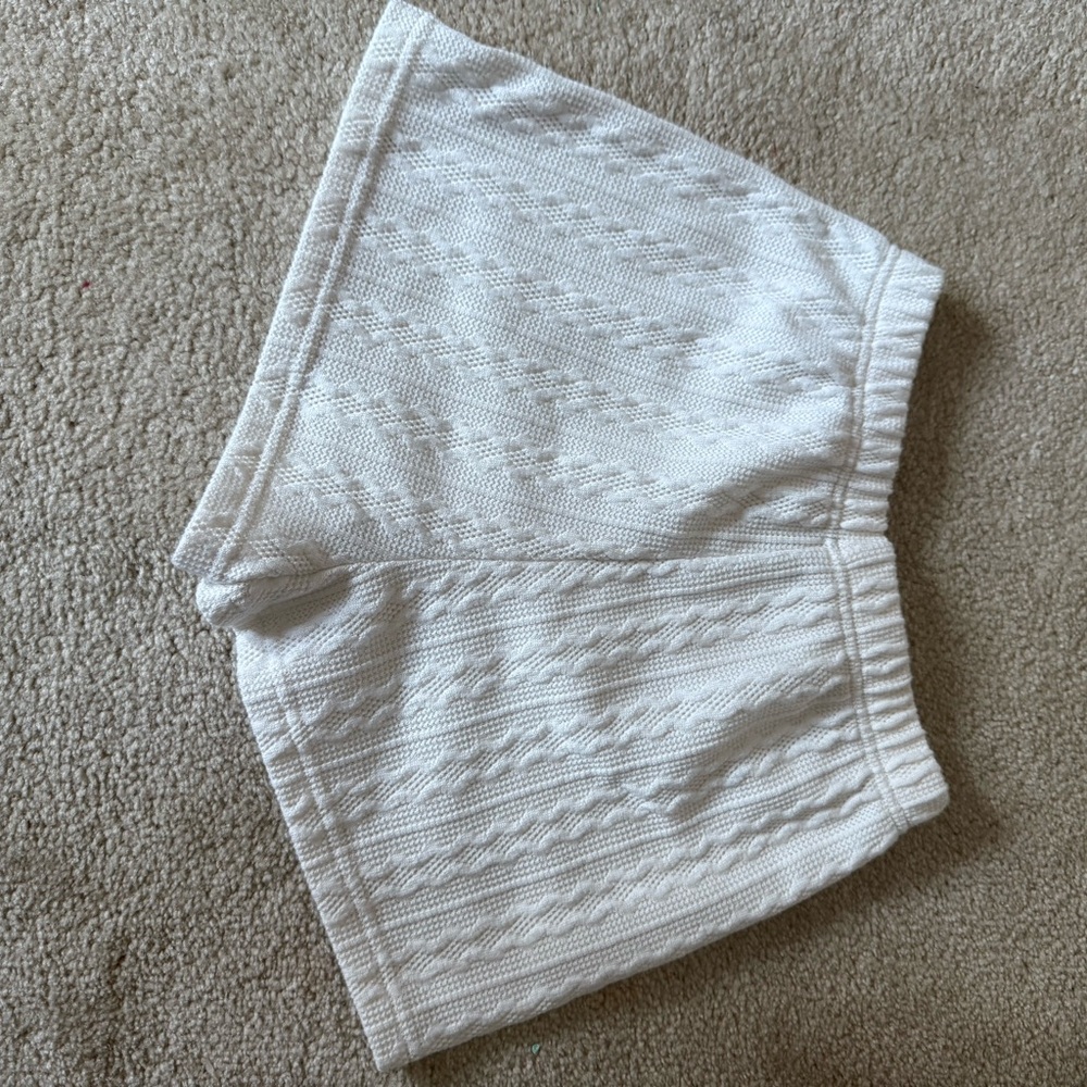 Women's Cream Knit Shorts